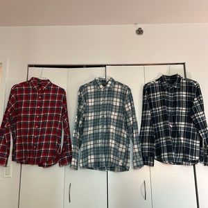 Bundle of 3 large slim fit flannel j. Crew slim fit button down shirts